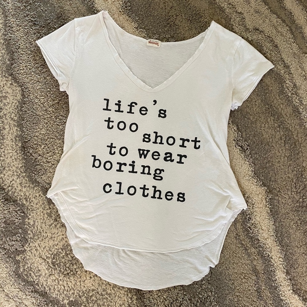 Distressed V-neck Tee